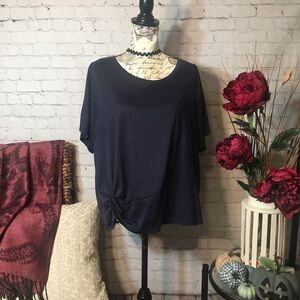 dip side wrap short sleeve top